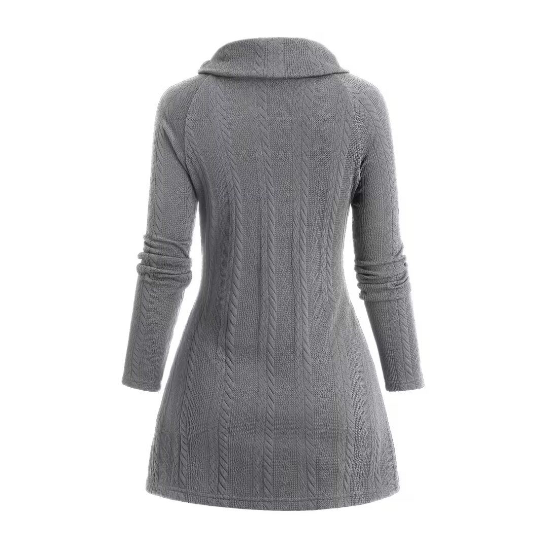 ISABELLE | ASYMMETRISCHE KNIT TUNIEK MET KNOPEN