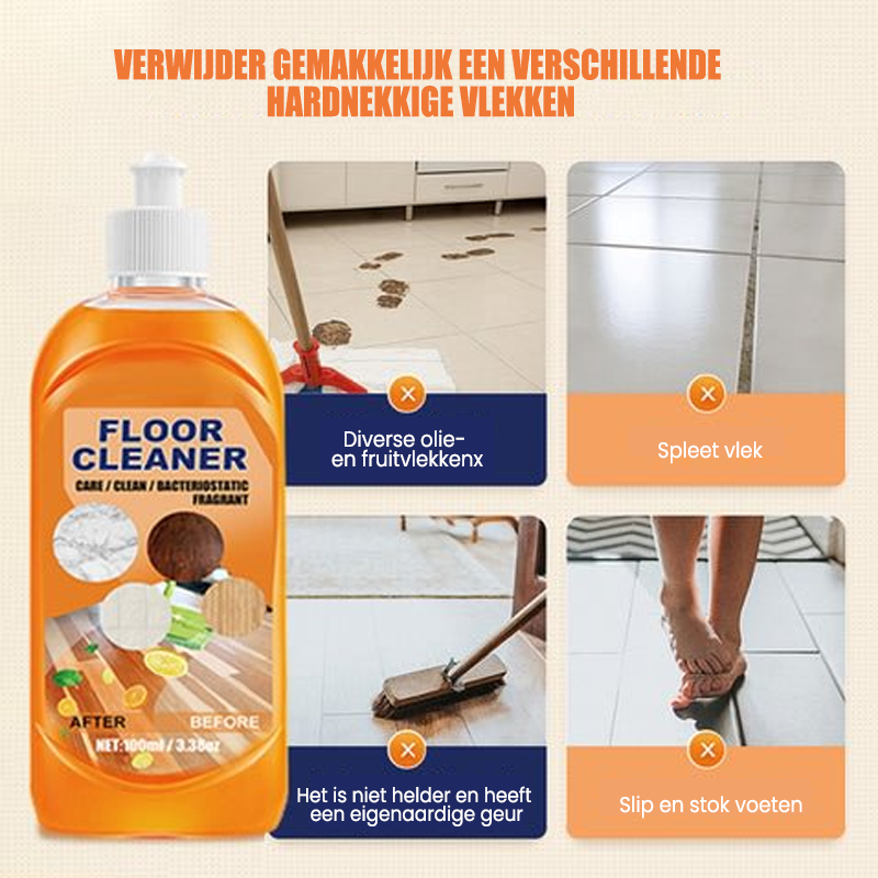 Krachtige ontsmettings vloerreiniger ( +5 GRATIS Microvezel doeken)
