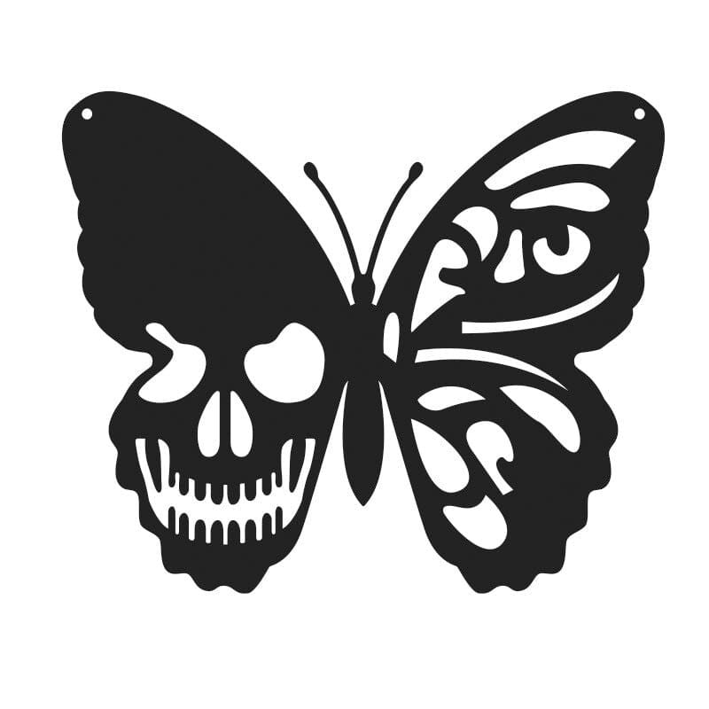 SkullFusion™ Metalen Vlinder Wanddecoratie