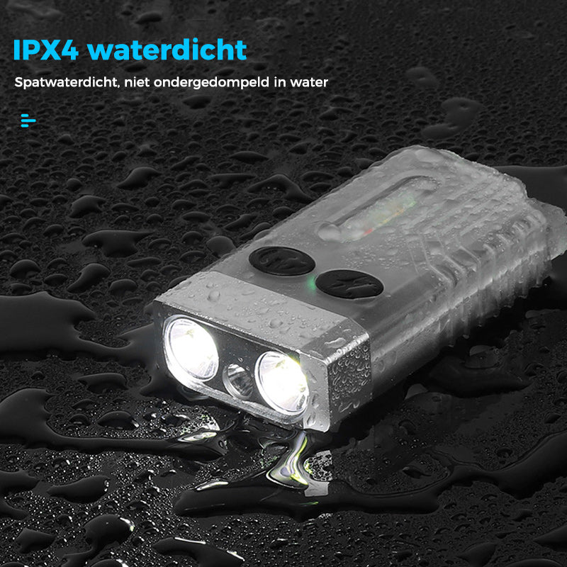 Kleine krachtige EDC-zaklamp met rood UV-blauw licht.