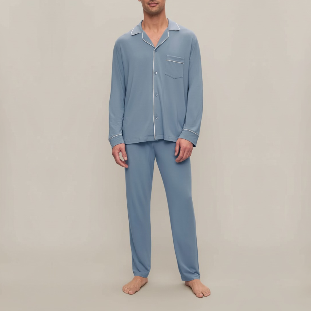 MONTERO LONG PYJAMA LICHTBLAUW
