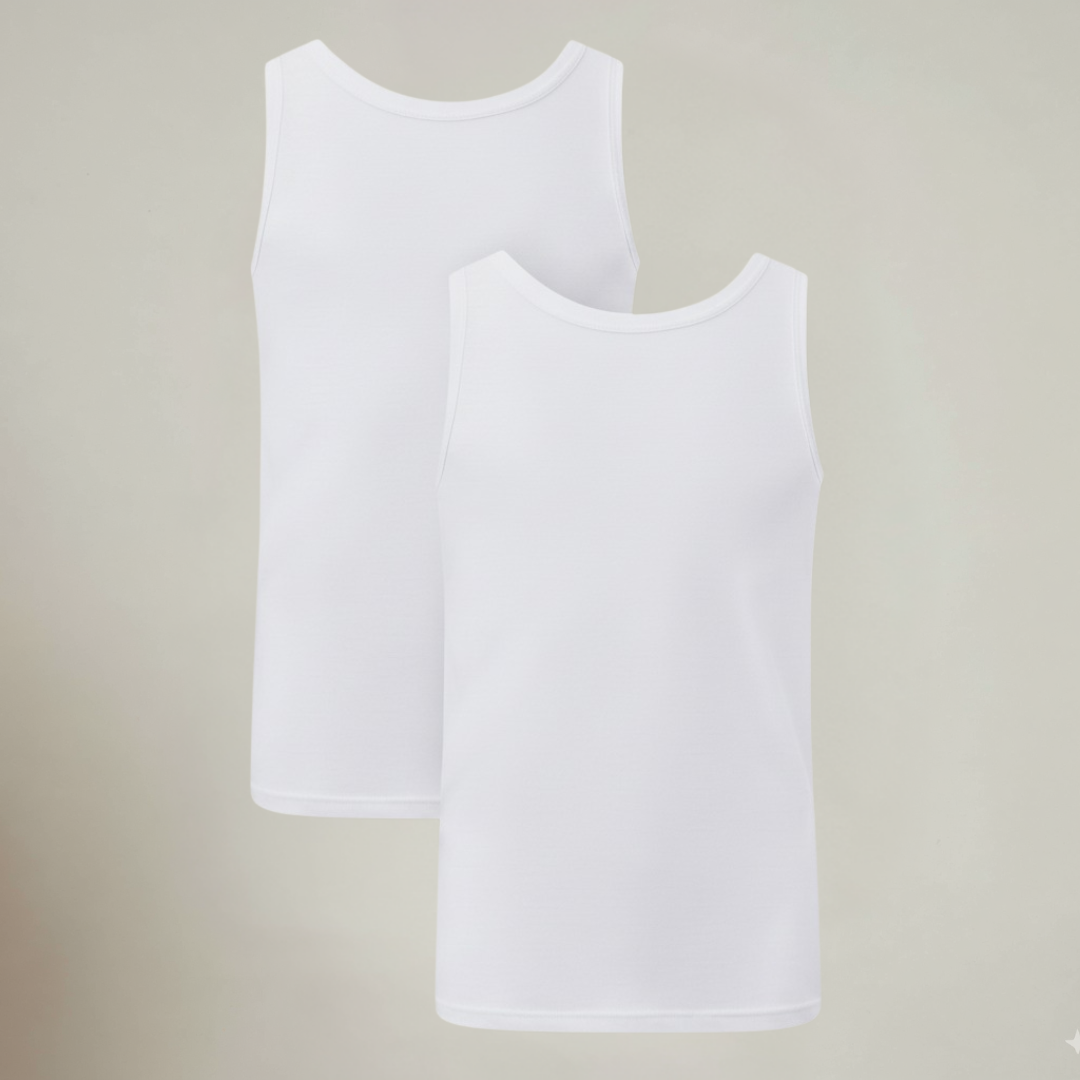 ALVIO HEMD WIT (2-PACK)