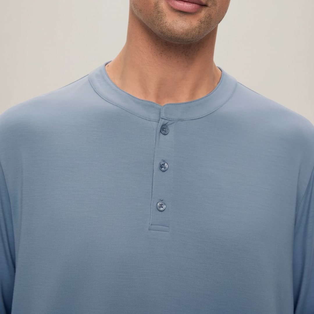 VALENZO LONG PYJAMA MARINEBLAUW