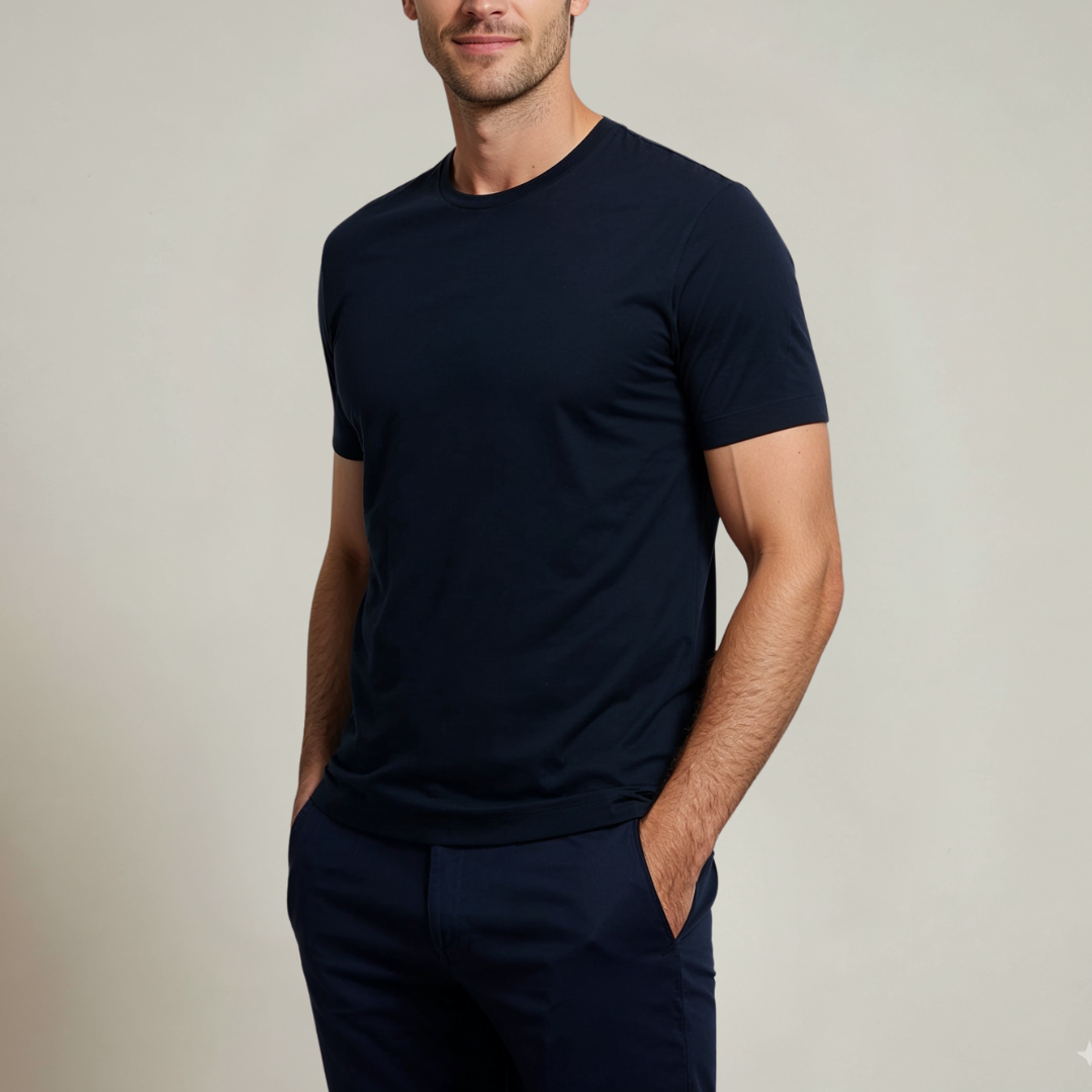ALVARO SUPIMA T-SHIRT MARINEBLAUW