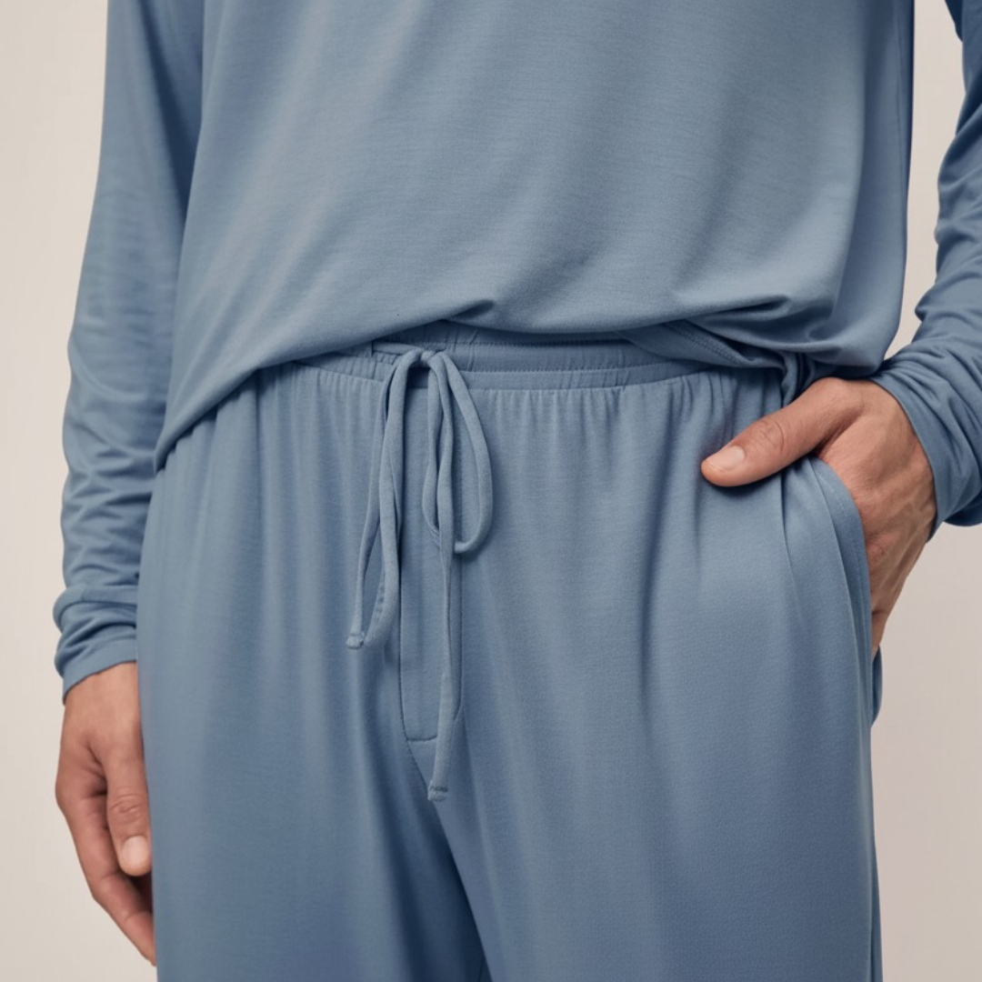 VALENZO LONG PYJAMA LICHTBLAUW