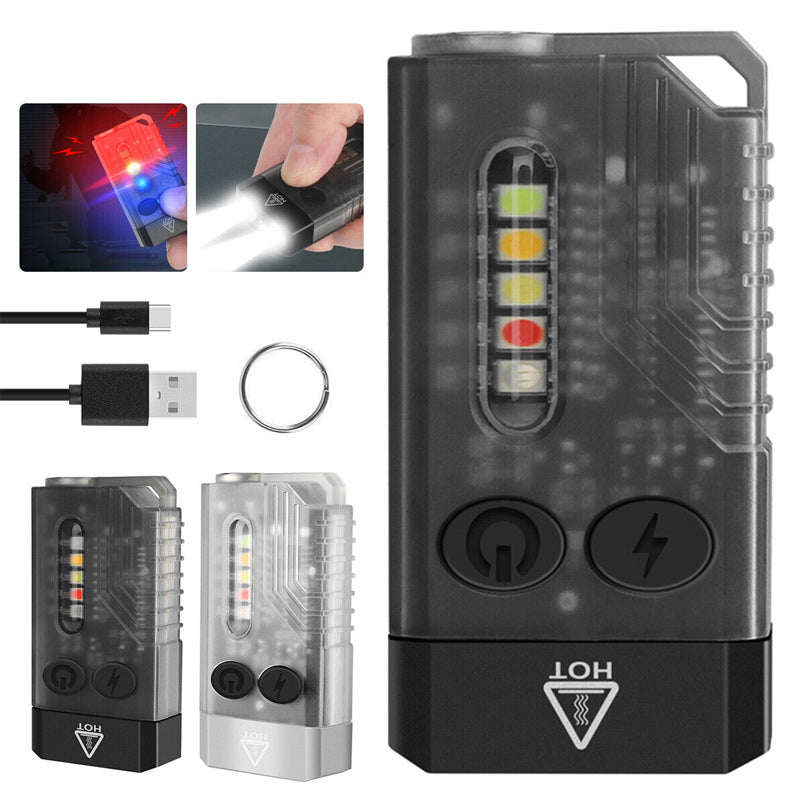 Kleine krachtige EDC-zaklamp met rood UV-blauw licht.