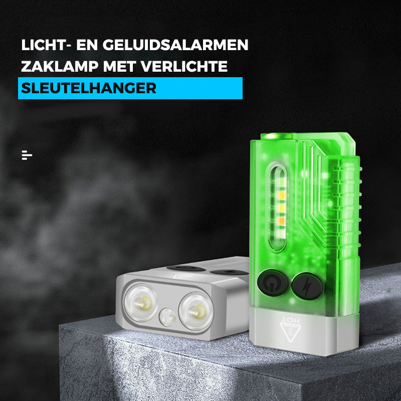 Kleine krachtige EDC-zaklamp met rood UV-blauw licht.