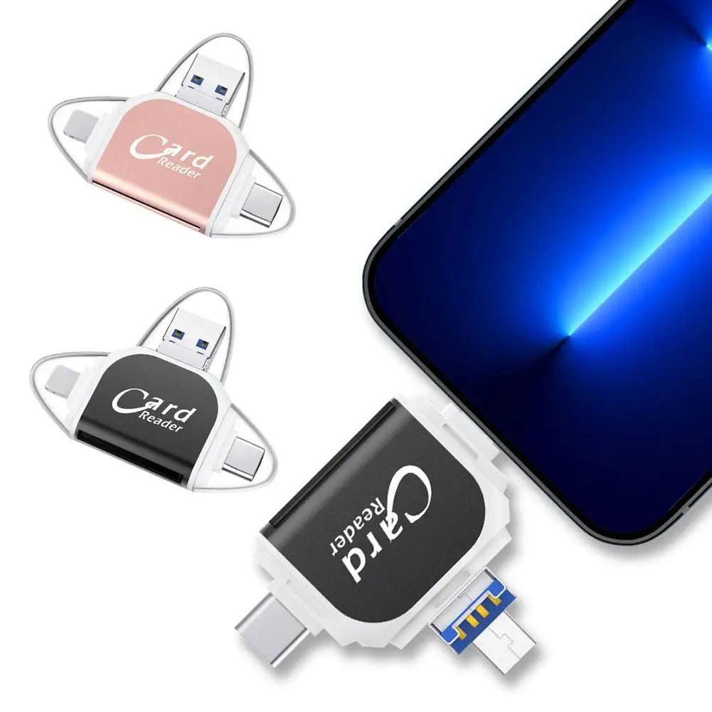 Multi-Port 4 in1 universele SD TF-kaartlezer.