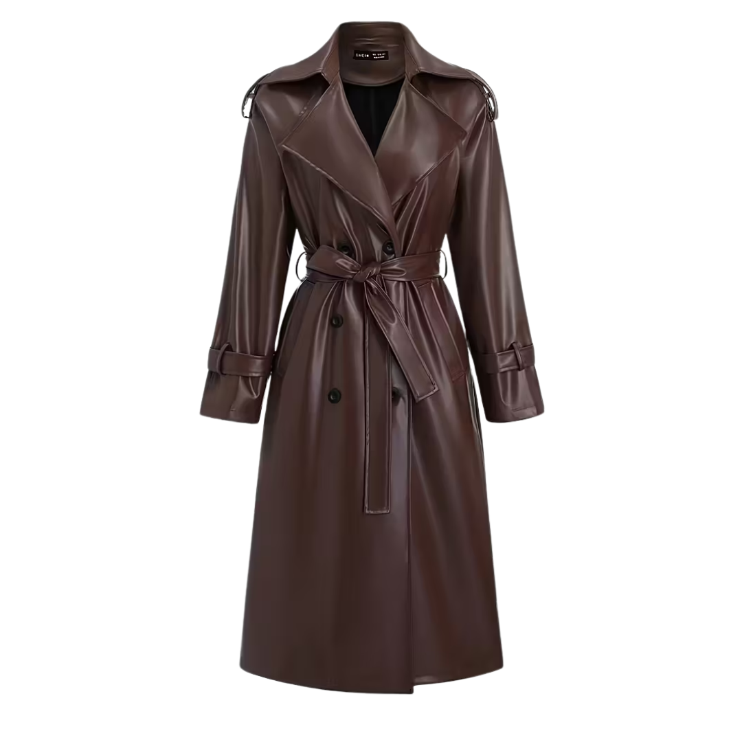 STEFANIE | ELEGANTE LEREN TRENCHCOAT