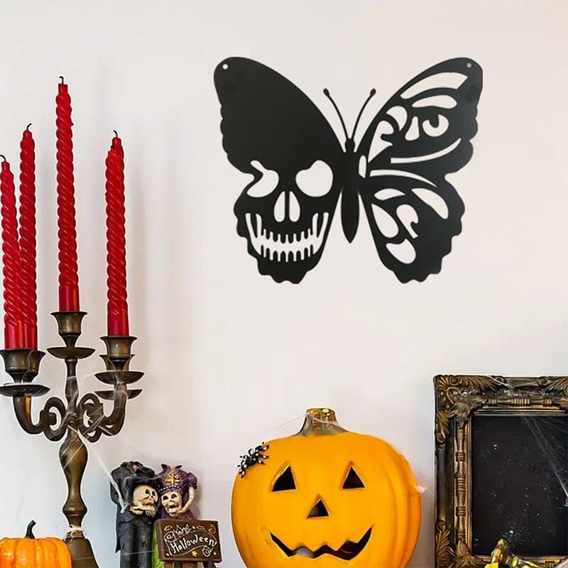 SkullFusion™ Metalen Vlinder Wanddecoratie