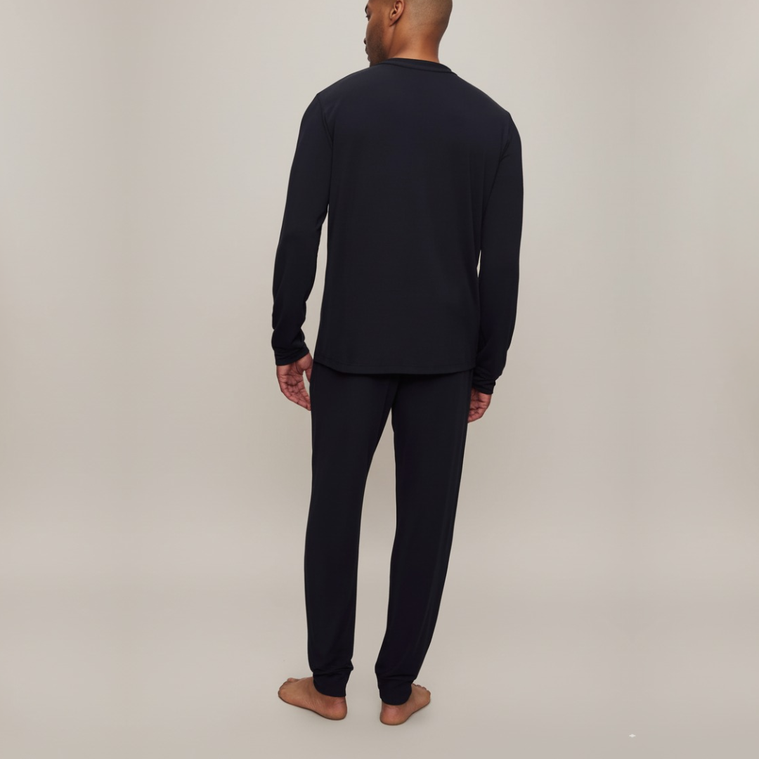 VALENZO LONG PYJAMA MARINEBLAUW
