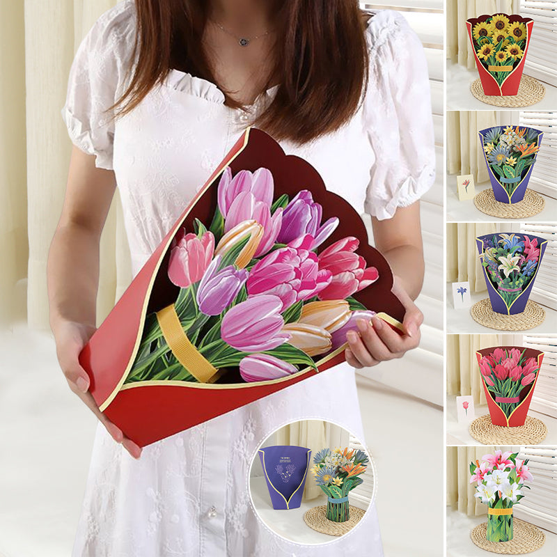 Pop Up Bloem Boeket met Wenskaart.