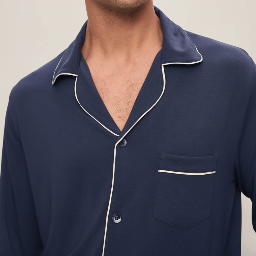 MONTERO LONG PYJAMA MARINEBLAUW