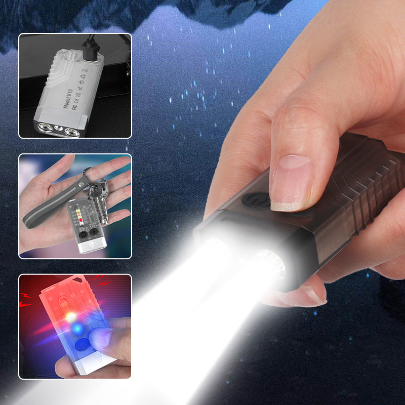 Kleine krachtige EDC-zaklamp met rood UV-blauw licht.