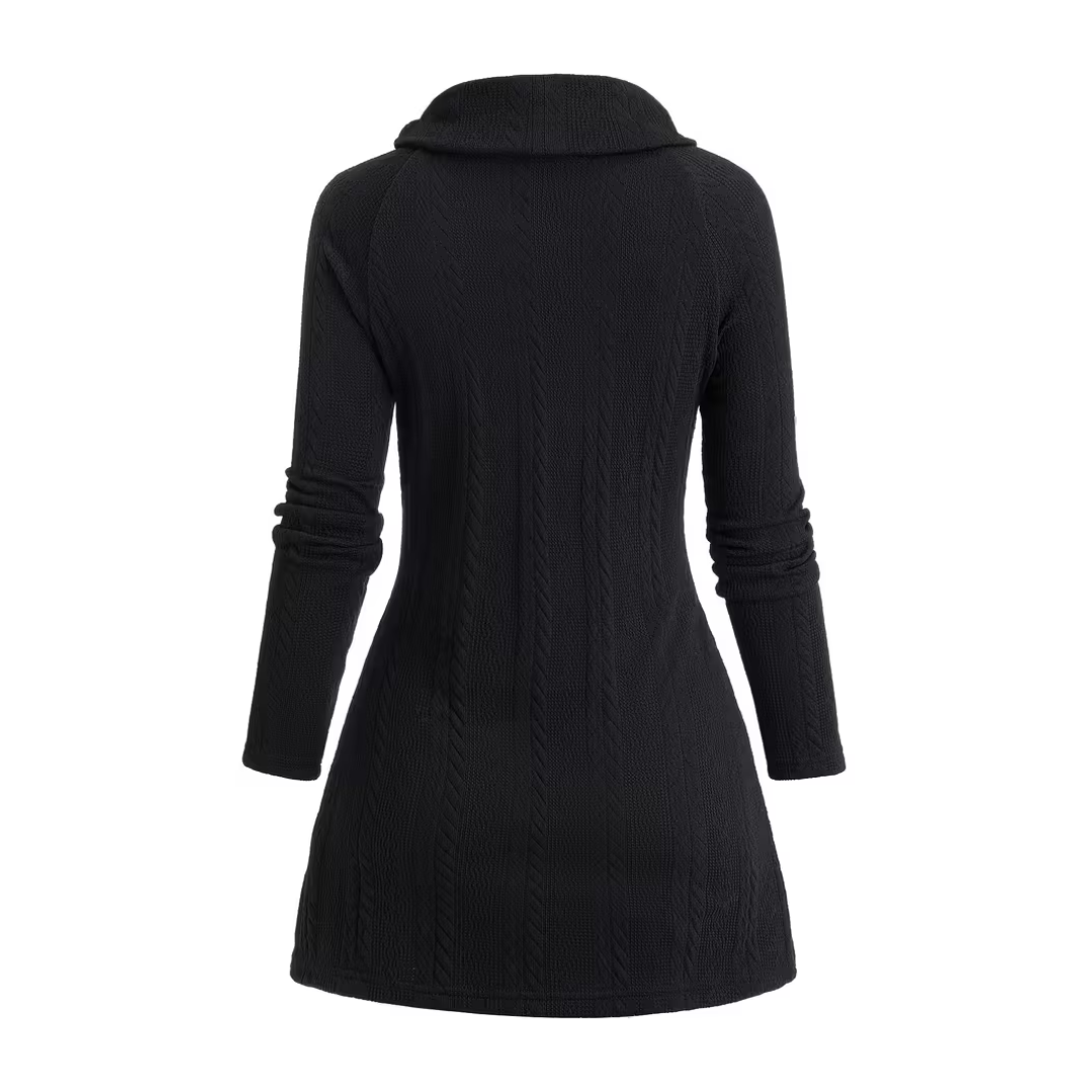 ISABELLE | ASYMMETRISCHE KNIT TUNIEK MET KNOPEN