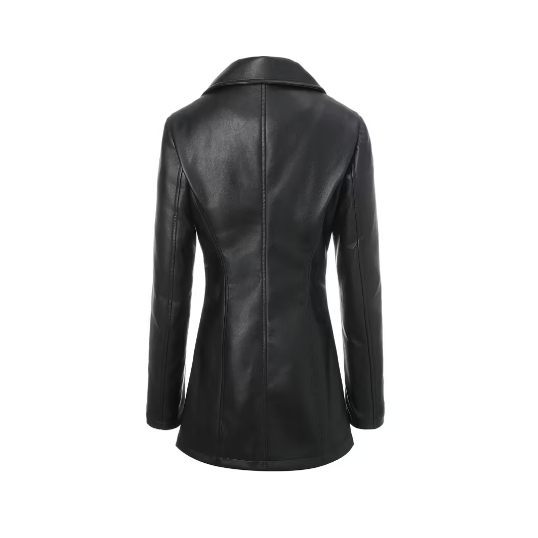 FIONA | ELEGANTE KORTE LEREN TRENCHCOAT