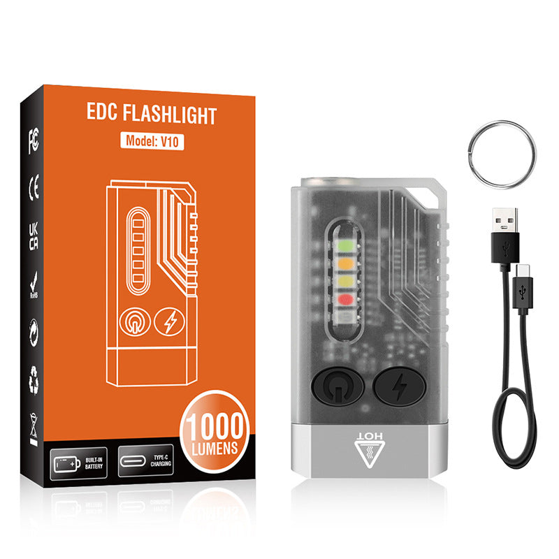 Kleine krachtige EDC-zaklamp met rood UV-blauw licht.