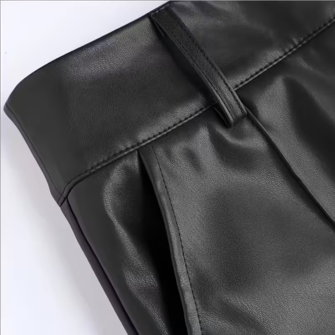 CHARLIE | ELEGANTE LEATHERLOOK BROEK