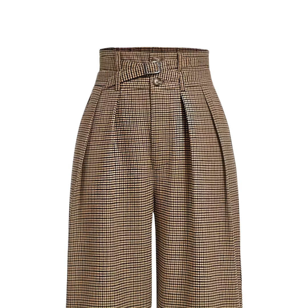 EMILIE | ELEGANTE RUITBROEK MET HOGE TAILLE