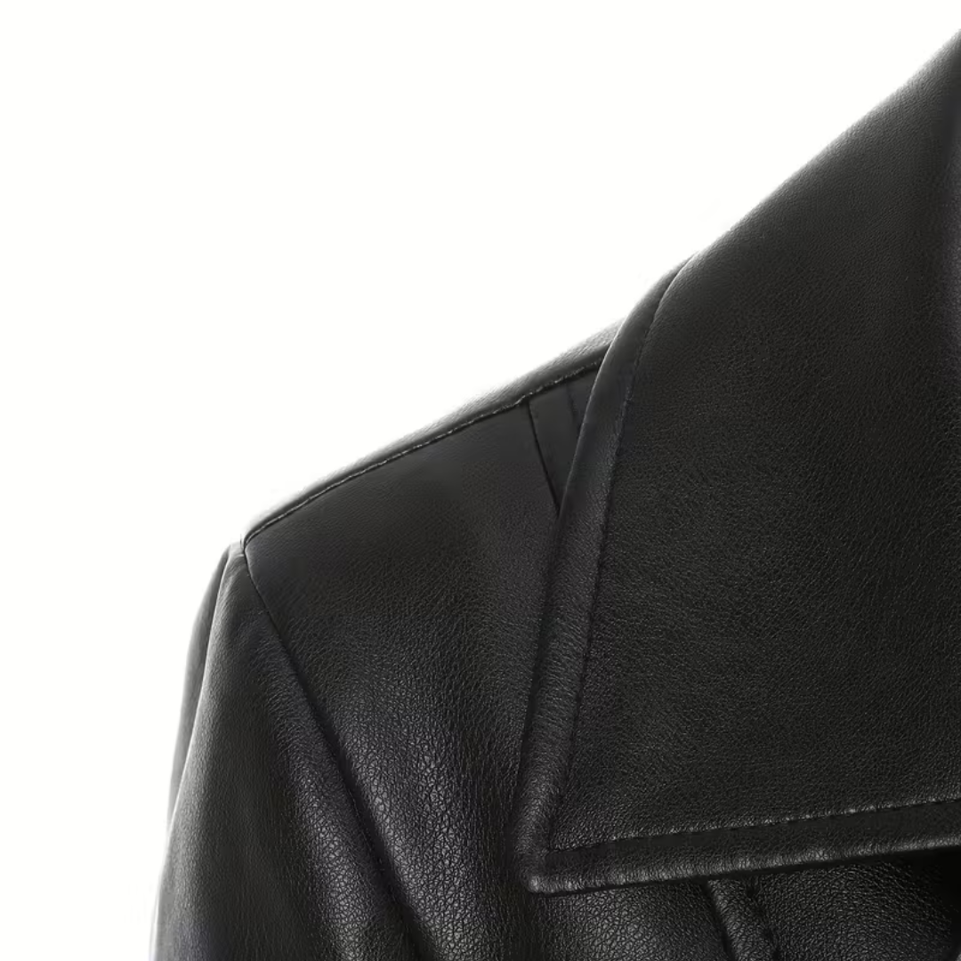 FIONA | ELEGANTE KORTE LEREN TRENCHCOAT