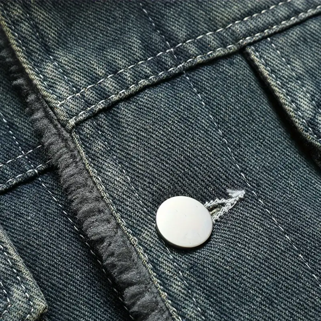 MILO | WARME DENIM JAS MET BONTVOERING