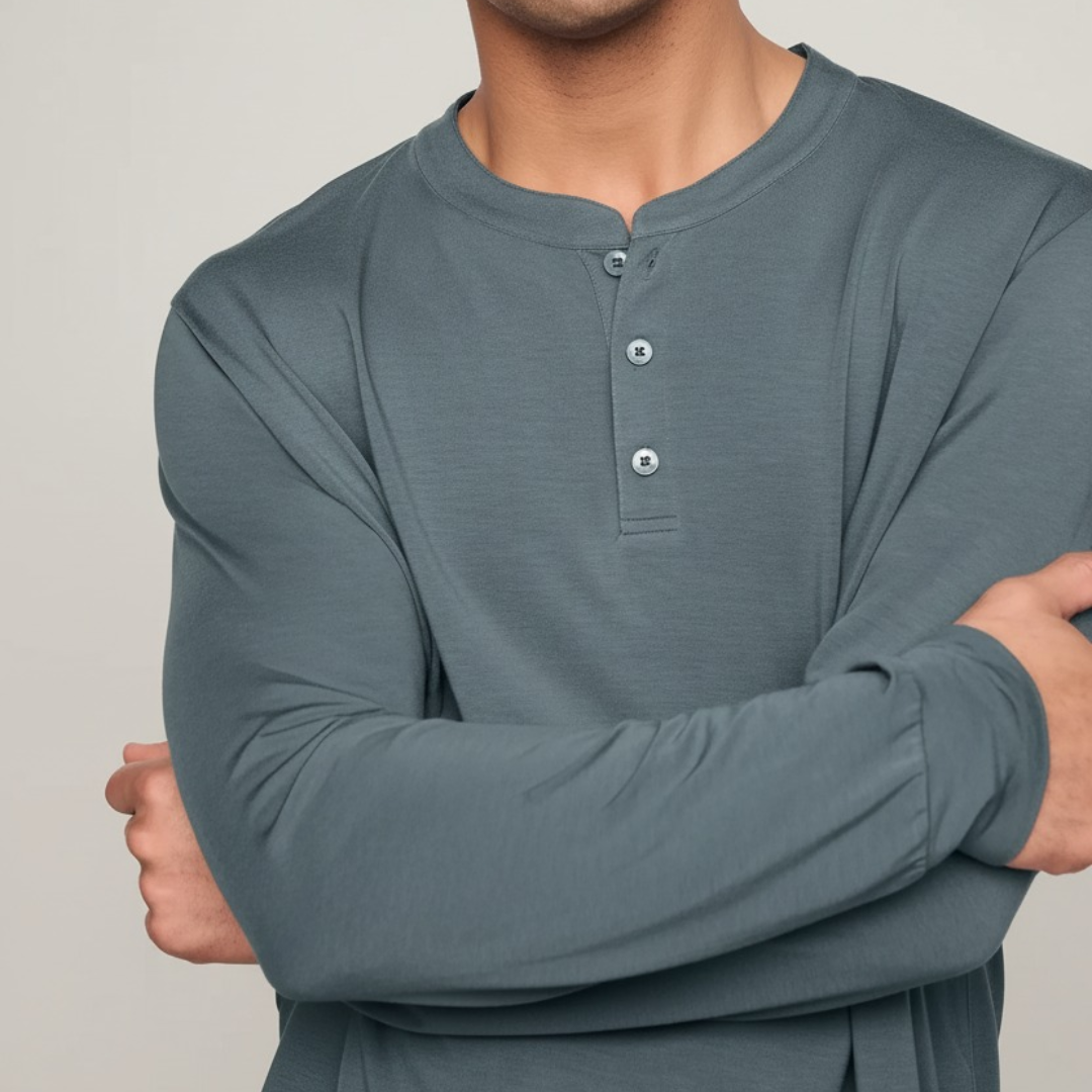 VALENZO LONG PYJAMA MARINEBLAUW