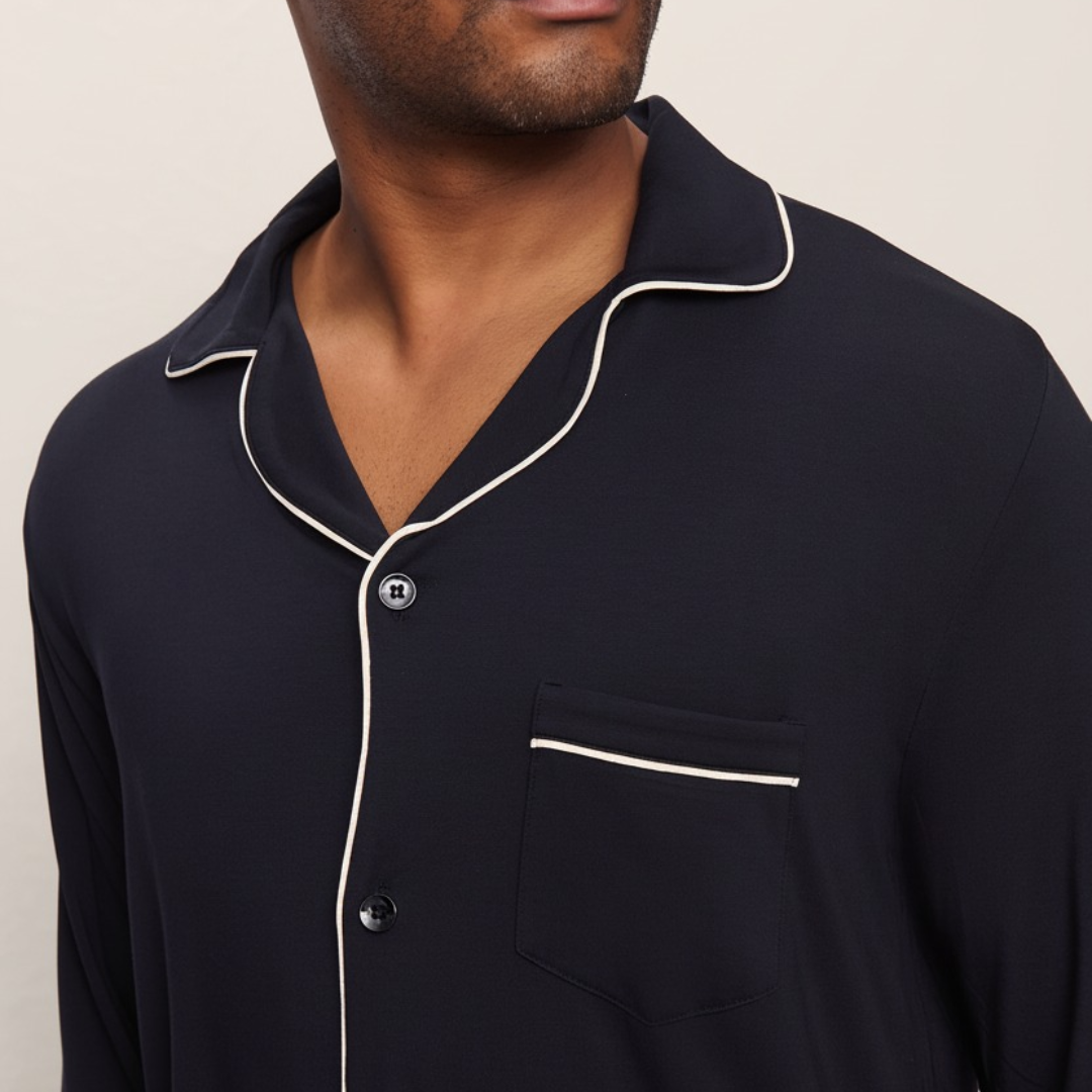 MONTERO LONG PYJAMA MARINEBLAUW