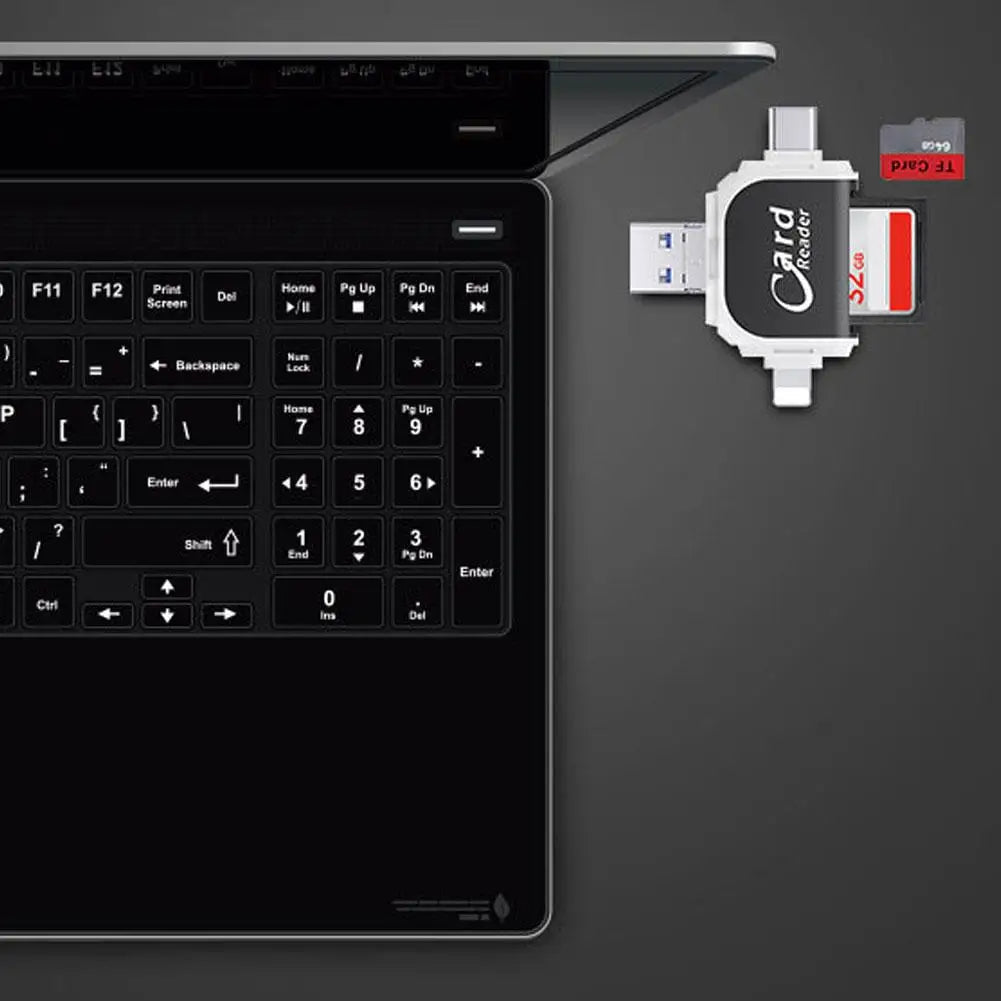 Multi-Port 4 in1 universele SD TF-kaartlezer.