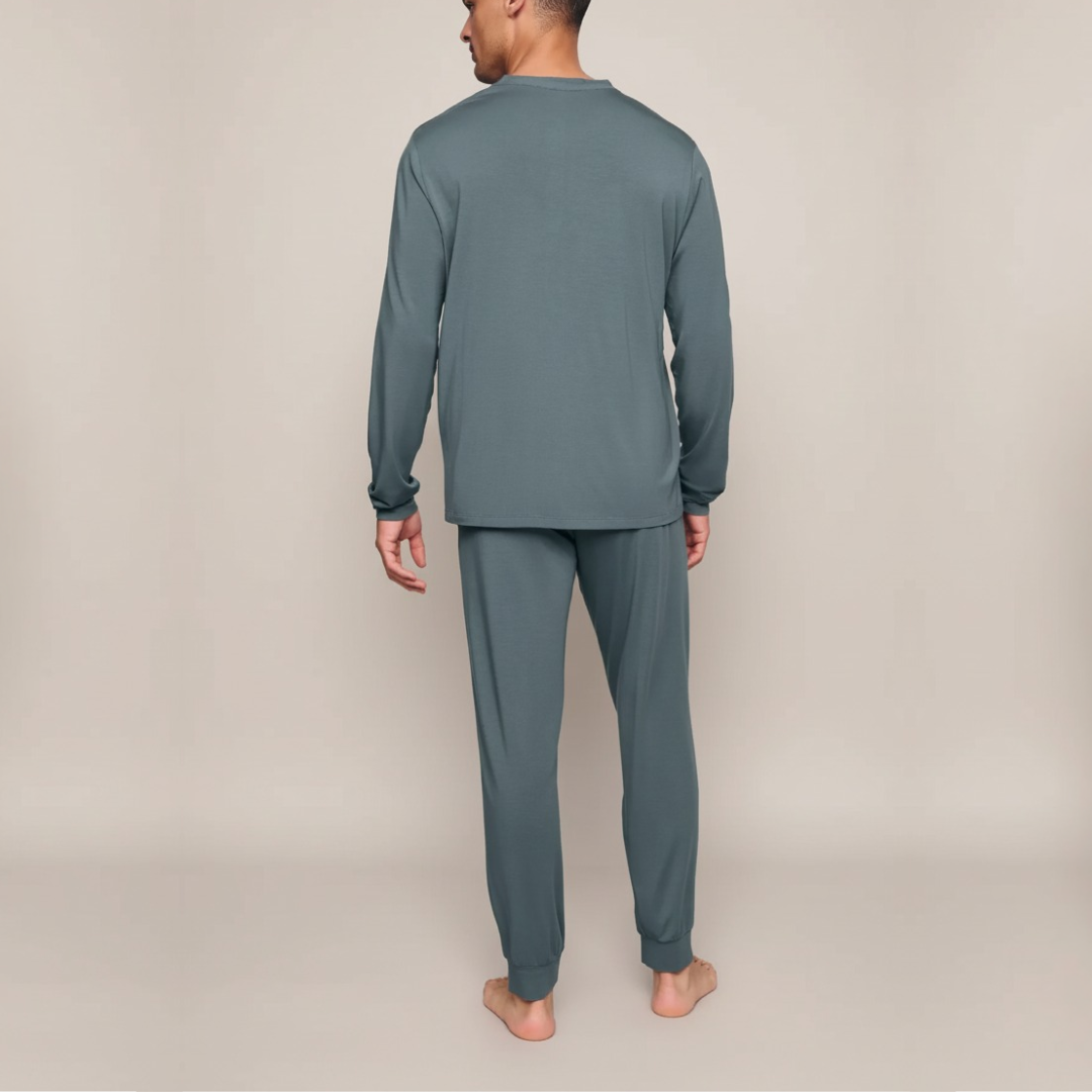 VALENZO LONG PYJAMA LICHTBLAUW