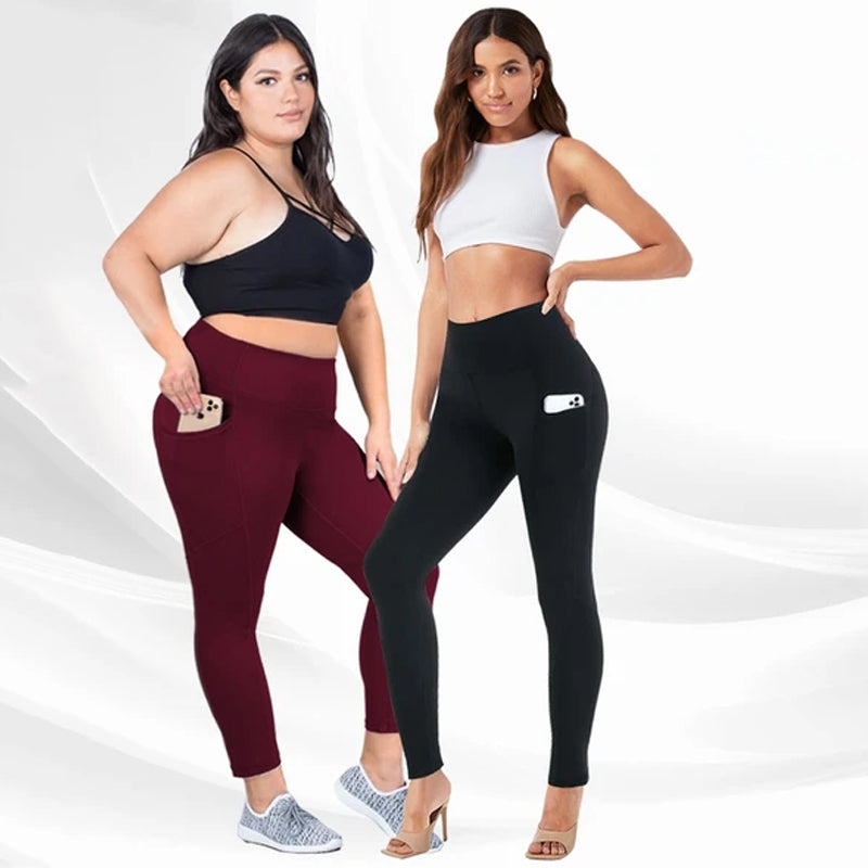 Grote maten legging met hoge taille en stretch