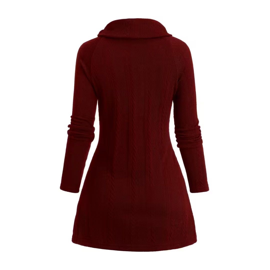ISABELLE | ASYMMETRISCHE KNIT TUNIEK MET KNOPEN