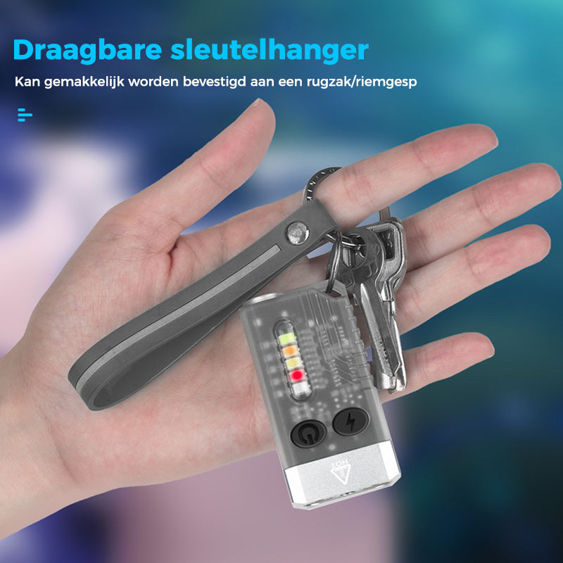 Kleine krachtige EDC-zaklamp met rood UV-blauw licht.