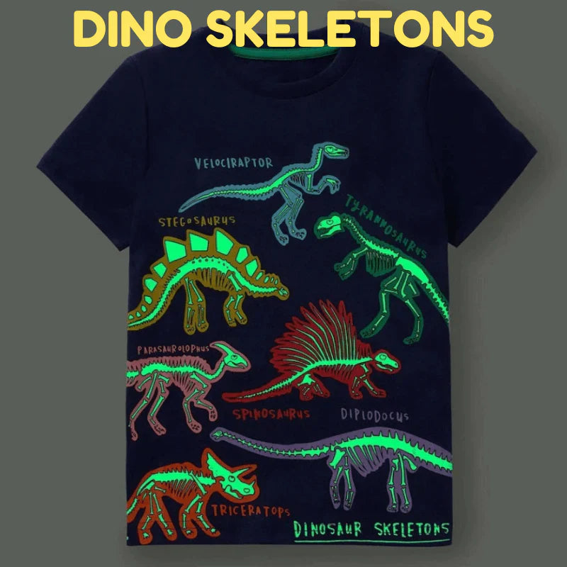 Iconic™ DinoShirt: Kinderen Glow-In-The-Dark T-shirt