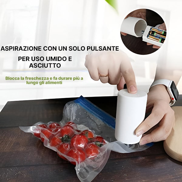 Sigillatrice sottovuoto per alimenti e pompa d’aria rapida e facile | QUICKSEAL.