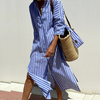 Macey: Elegante Gestreepte Jurk.