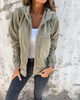 DONNA - Corduroy Hooded Zip Jacket