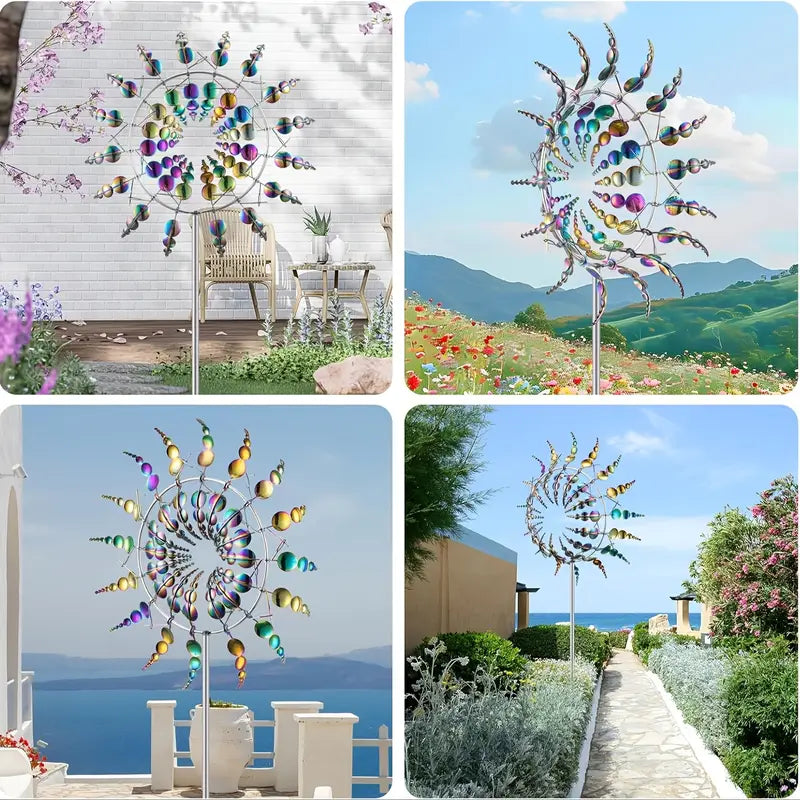 ZonneSchijn Windspinner — Magische Tuindecoratie met Beweging en Glans.