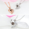 Hartketting met liefdesprojectie (I Love You in 100 talen)