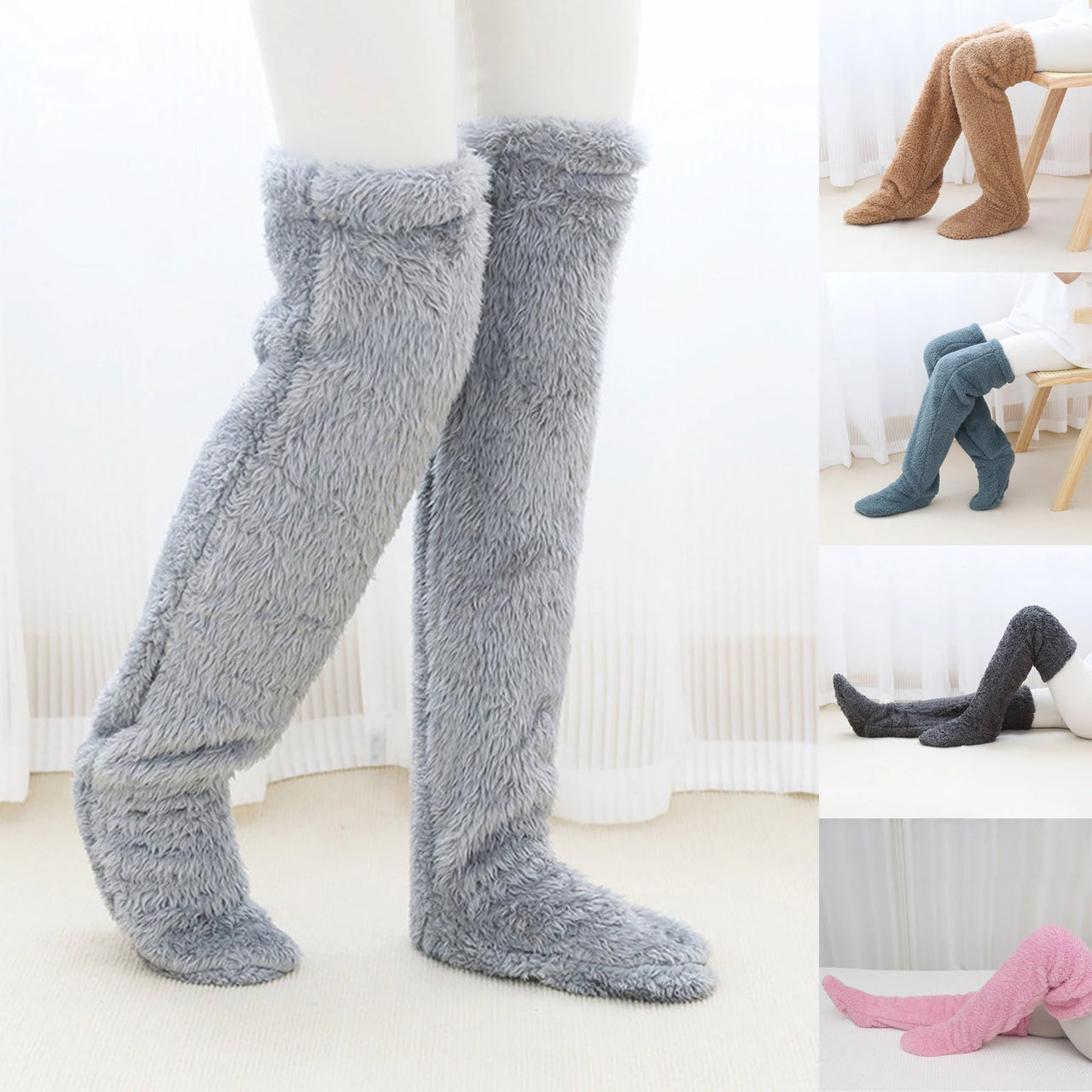 FuzzyFeet™ - Warme Lange Pluche Sokken.
